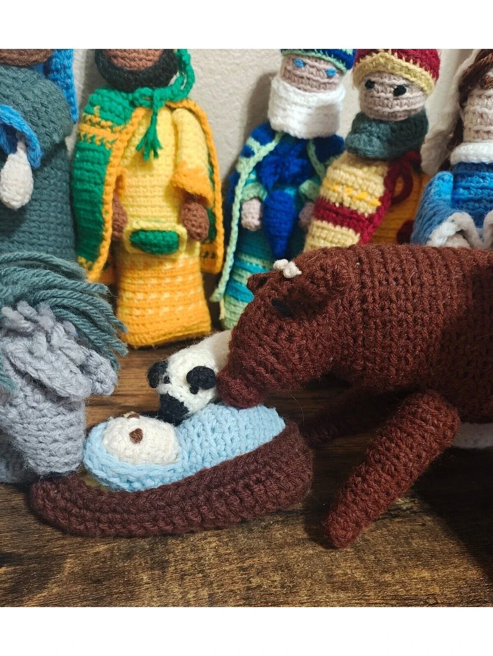 Handmade Crochet Nativity Set 12-Piece Amigurumi Christmas Decor